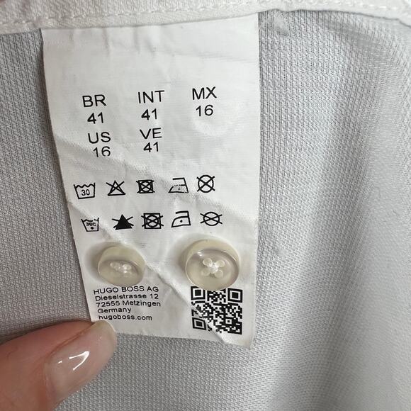 HUGO by Hugo Boss White C-Joey Button-Down Long Sleeve Slim Fit Men's Size 16 - Picture 6 of 6